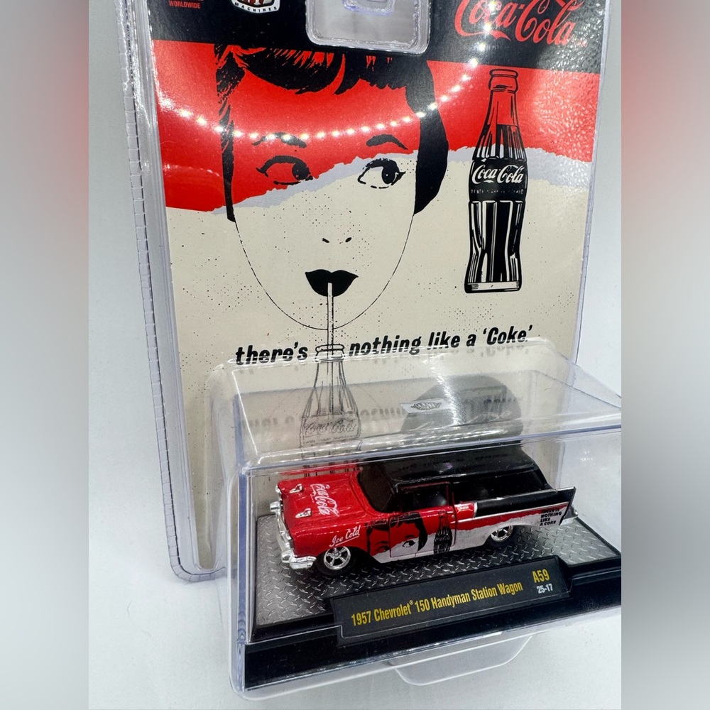 1957 Chevy 150 Handyman Wagon Black-White-Red M2 Machines Coca Cola A59 25-17
